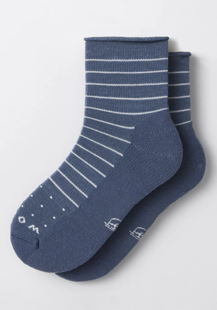 Womens Derby Roll Top Sock - Vintage Indigo